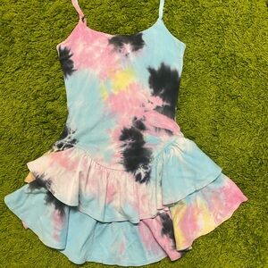 Vintage Betsey Johnson Archive Tie-Dye Ruffle Dress